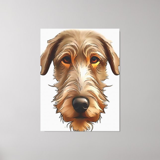Toile Irish Wolfhound Portrait pour animaux de compagnie (Recto)