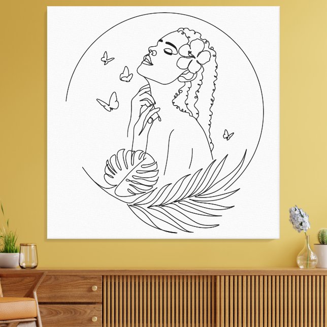 Toile Island Muse – Féminité Tropicale  (Insitu(Salon))