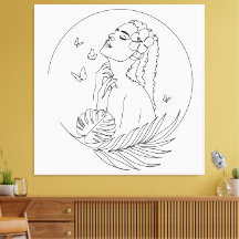 Island Muse - Tropical Feminine Line Art