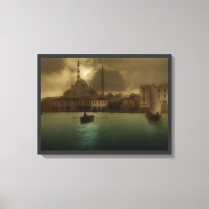 Toile Istanbul vintage dans la lumière de lune -