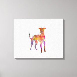 Toile Italian Greyhound in watercolor