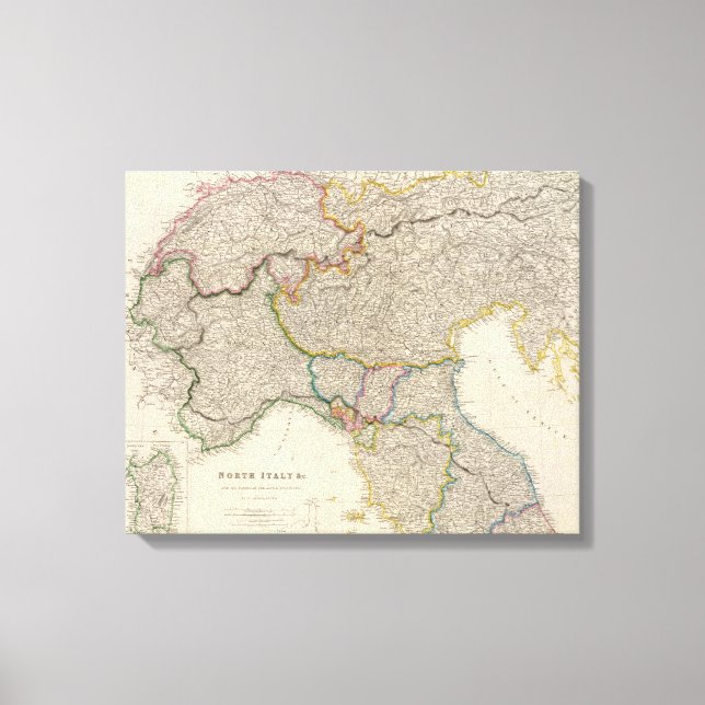 Toile Italie du Nord avec Sardaigne (Recto)