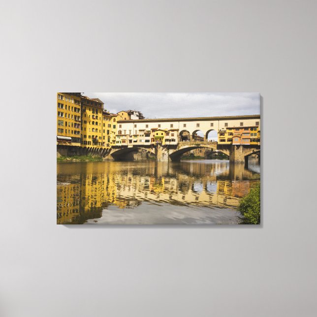 Toile Italie, Florence, reflets dans la rivière Arno (Recto)