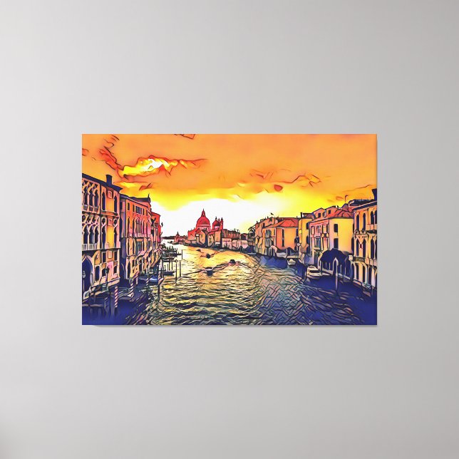 Toile Italie Grand Canal de Venise Peinture Art numériqu (Recto)