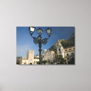Toile ITALIE, Sicile, TAORMINE : Piazza iX Aprile, San
