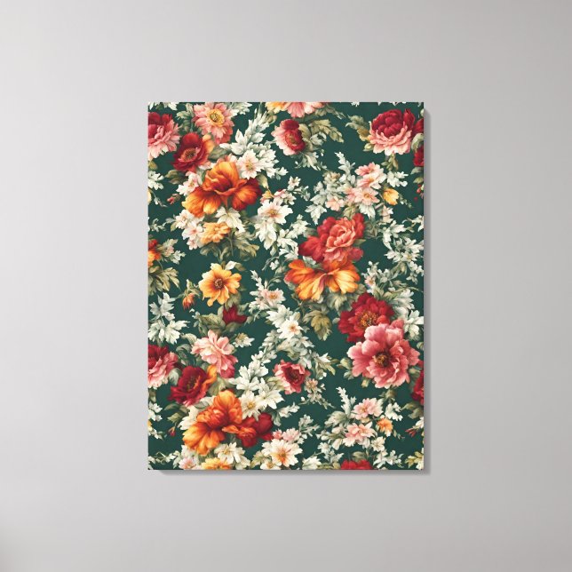 Toile Italien Exquis, Fleurs Délicieuses avec verdure (Recto)