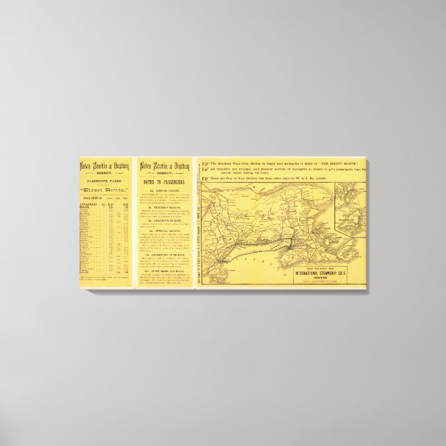Toile Itinéraire international des bateaux à vapeur, Nou (Recto)
