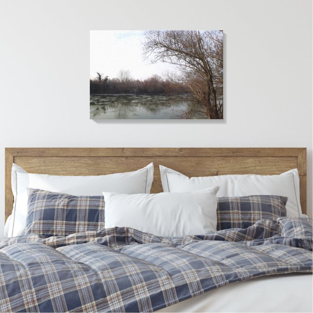 Toile Ive au bord de la rivière en hiver (Insitu(Chambre))