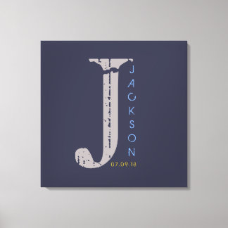Toile J Monogram Initial Bar Bat mitzvah Sign-In Board