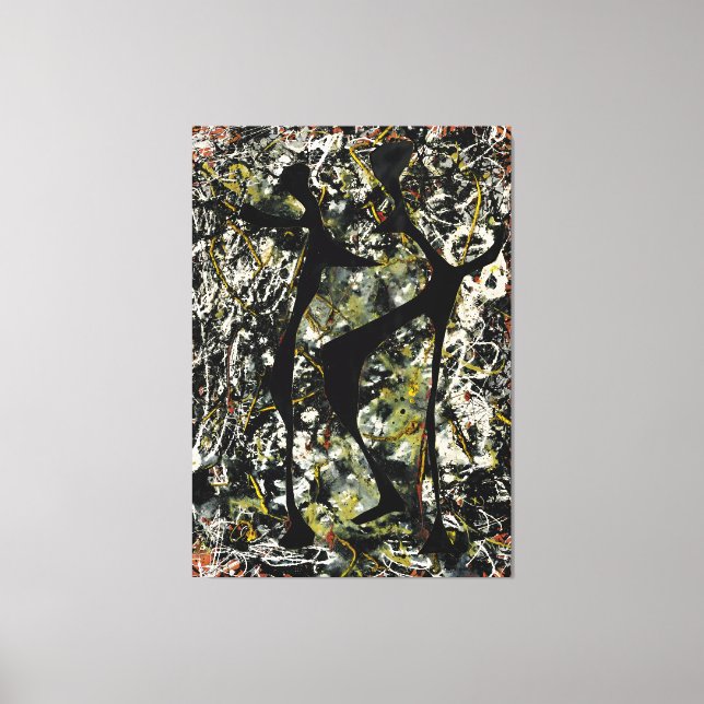 Toile J. P. - DANSE RYTHMIQUE - 1948 - Peinture d'action (Recto)