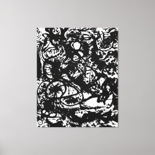 Toile J. P. - NOIR ET BLANC Numéro 6 - 1951 -Abstrait-