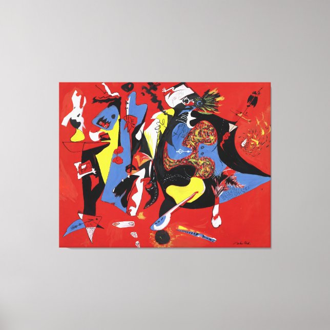 Toile J. P. - ROUGE et BLEU - 1946 - Abstrait - (Recto)