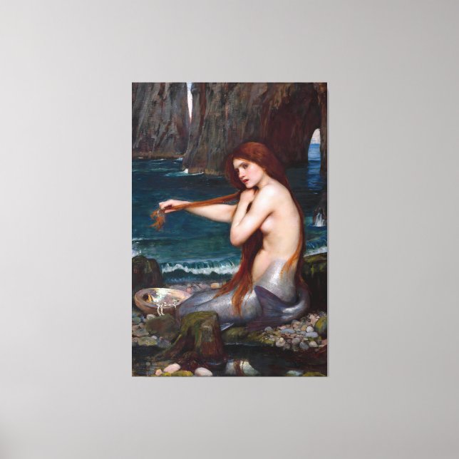 Toile J. WATERHOUSE - A MERMAID - 1900 - Pre-Raphaelites (Recto)
