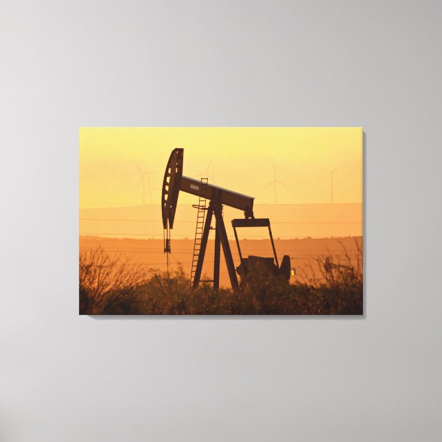 Toile Jack de pompage pompant du pétrole dans l'ouest du (Recto)