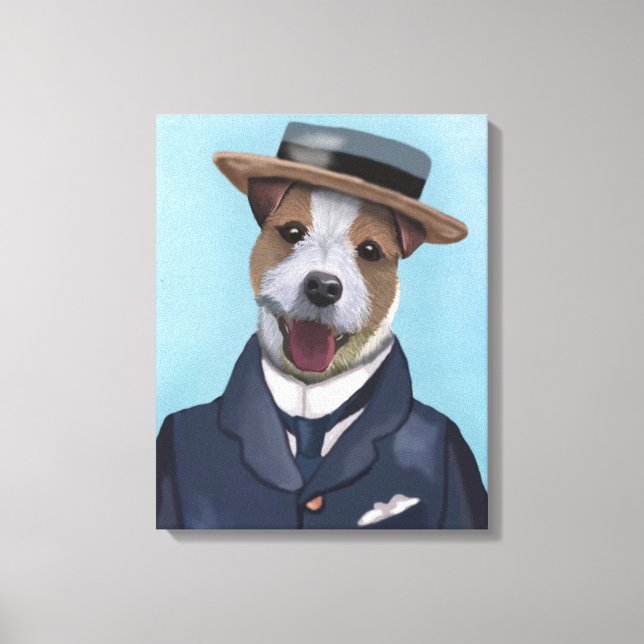 Toile Jack Russell dans un bateau (Recto)