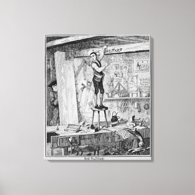 Toile Jack sculpte son nom sur une poutre dans la boutiq (Recto)