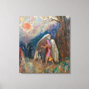 Toile Jacob et l'ange Odilon Redon