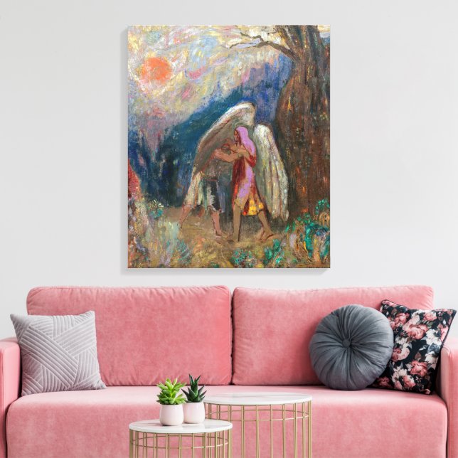 Toile Jacob et l'Ange | Odilon Redon | (Insitu(Salon))