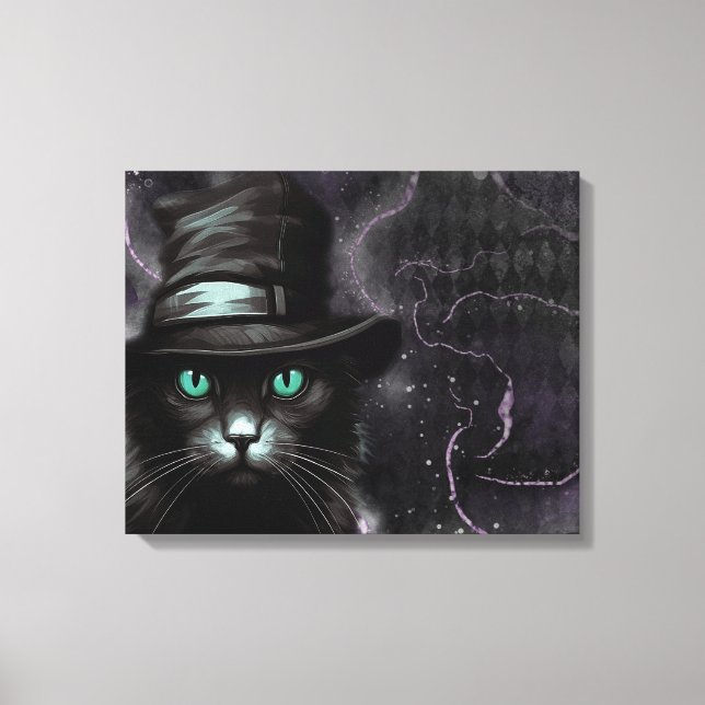 Toile Jacquard Casquette de chat noir Encre d'alcool (Recto)