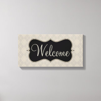 Toile Jacquard gris Affiche de bienvenue