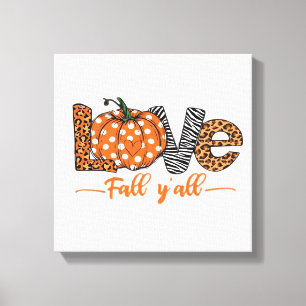 Toile J'adore l'automne à vous tous Imprimé léopard Cit