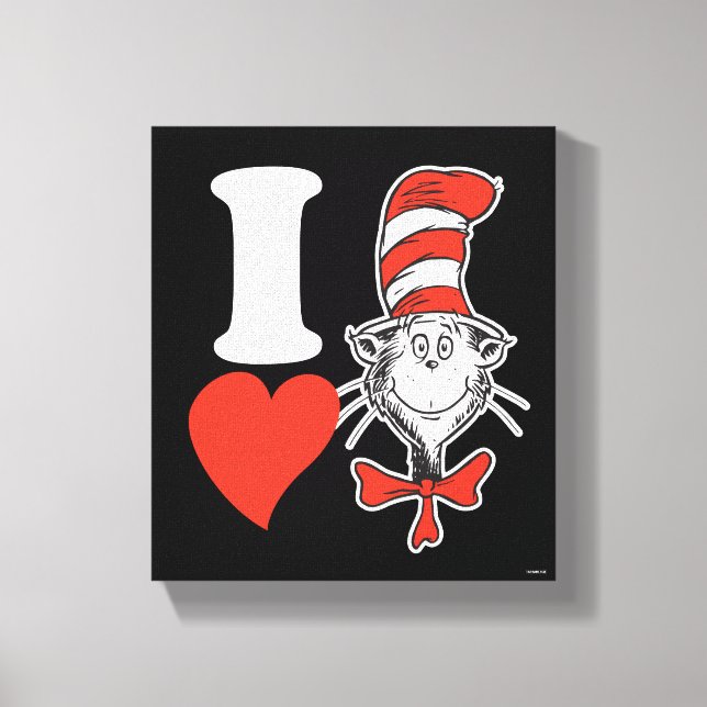 Toile J'adore le Chat dans le Chapeau (Recto)