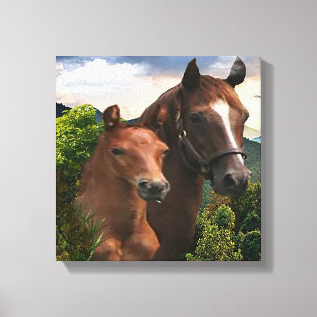 Toile J'adore les chevaux (Recto)