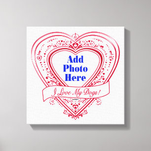 Toile J'adore les My Dogs ! Photo Red Hearts