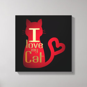 TOILE J'ADORE MON CHAT CANVAS ART !