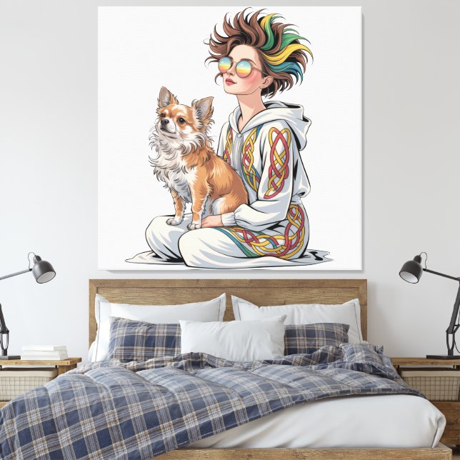 Toile  j'adore mon chihuahua  (Insitu(Chambre))