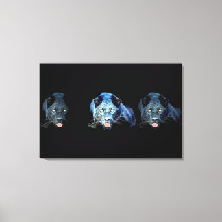 Toile Jaguar - Canvas enrobée de chatte à panthère noire