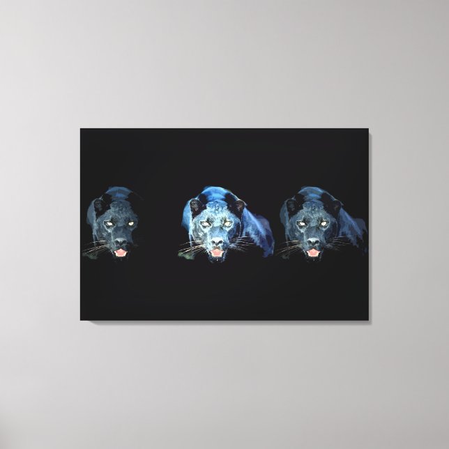 Toile Jaguar - Canvas enrobée de chatte à panthère noire (Recto)