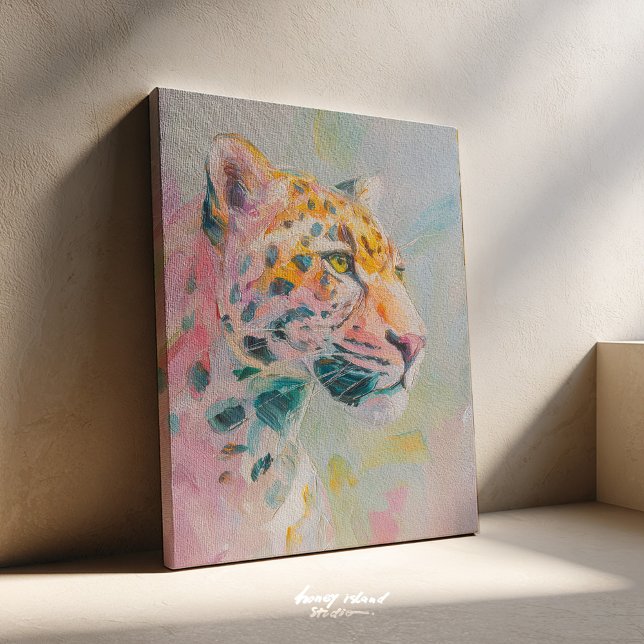 Toile Jaguar Painting – Wild Jungle Art Print, Tropical  (jaguar art print, wild animal art, jungle decor, tropical wall art, wildlife painting, exotic nature)