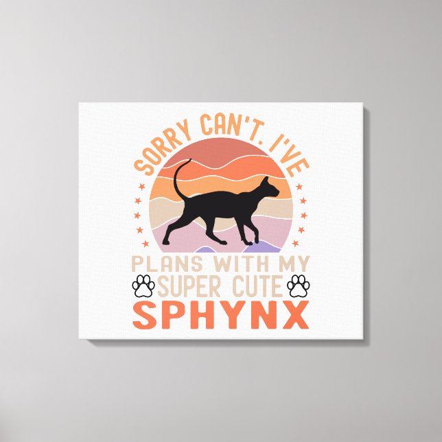Toile J'ai des plans avec mon chat Sphynx (Recto)