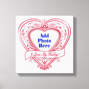 Toile J'ai Love My Hubby ! Photo Red Hearts