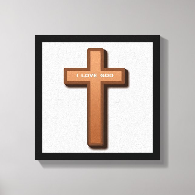 TOILE "J'AIME DIEU" CROIX (Recto)