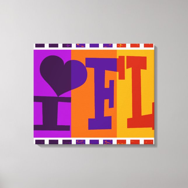 Toile J'aime Floride - Pop art (Recto)