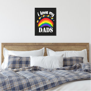 Toile J'aime la fierté arc-en-ciel de mes papas