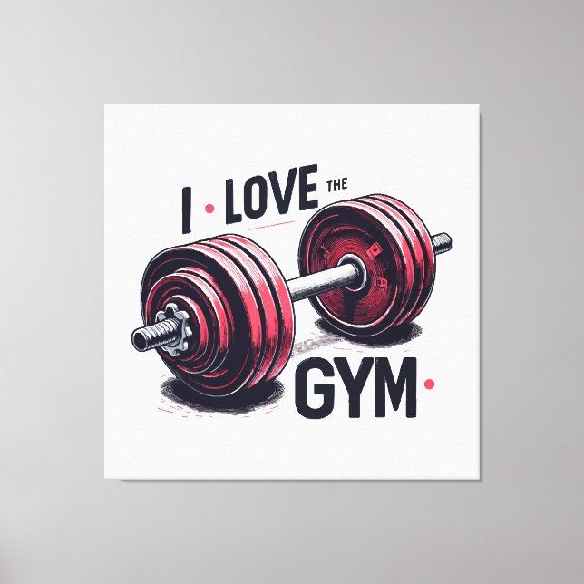 Toile J'aime la salle de sport (Recto)