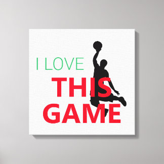 Toile J'Aime Le Jeu De Basketball