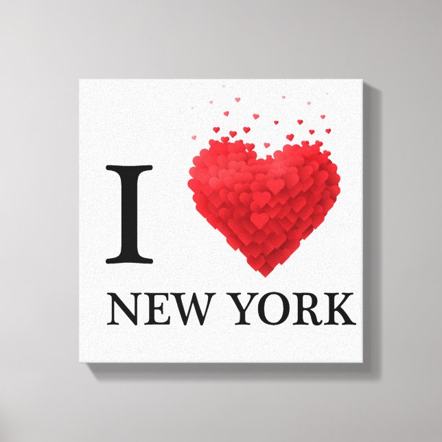 Toile J'aime les Coeurs de New York (Recto)