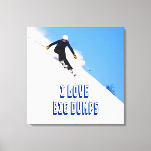 Toile J'Aime Les Grosses Bandes Neige Ski À La Descente