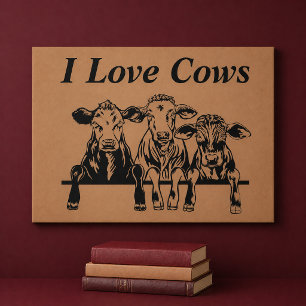 Toile J'aime les vaches