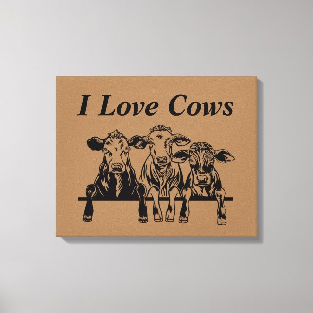 Toile J'aime les vaches (Recto)