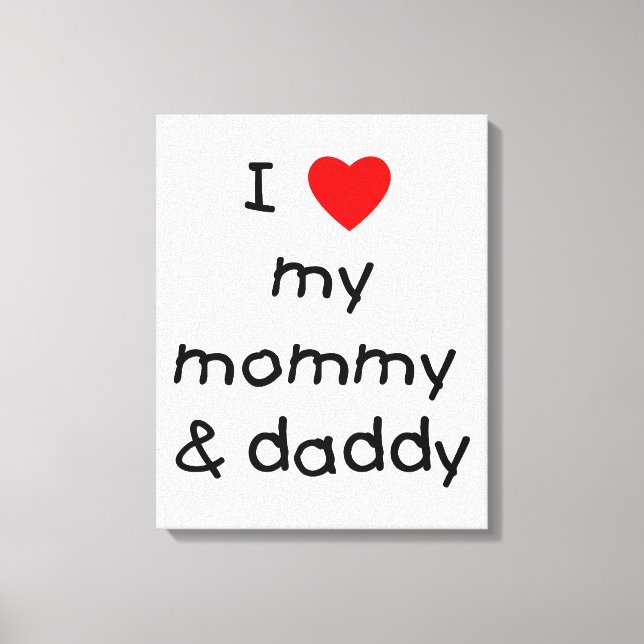 Toile J'Aime Ma Maman Et Mon Papa (Recto)