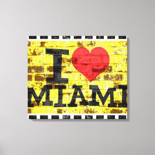Toile J'aime Miami - Vintage Miami Floride