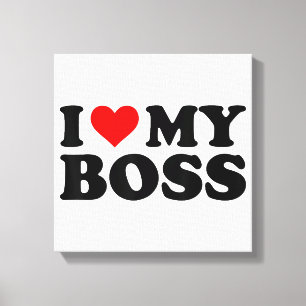 Toile J'Aime Mon Patron Funny Red Heart Boss Je Coeur Me