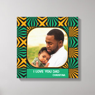 Toile J'aime Papa Photo Personnalisé Fille Père