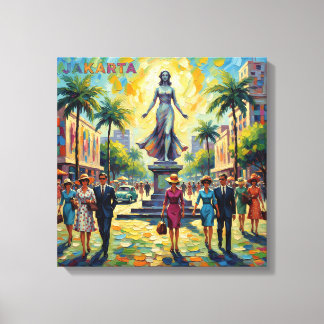 Toile Jakarta Indonesia Monument Square Stretched Canvas