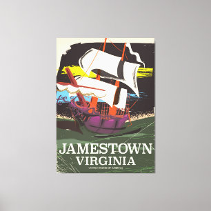 Toile Jamestown, la Virginie, affiche vintage de voyage